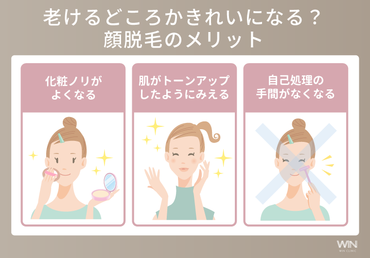 老けるどころかきれいになる？顔脱毛のメリット
